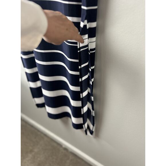 Chico's Blue White Striped Knit Maxi Dress -‎ Size 2 - Picture 7 of 13